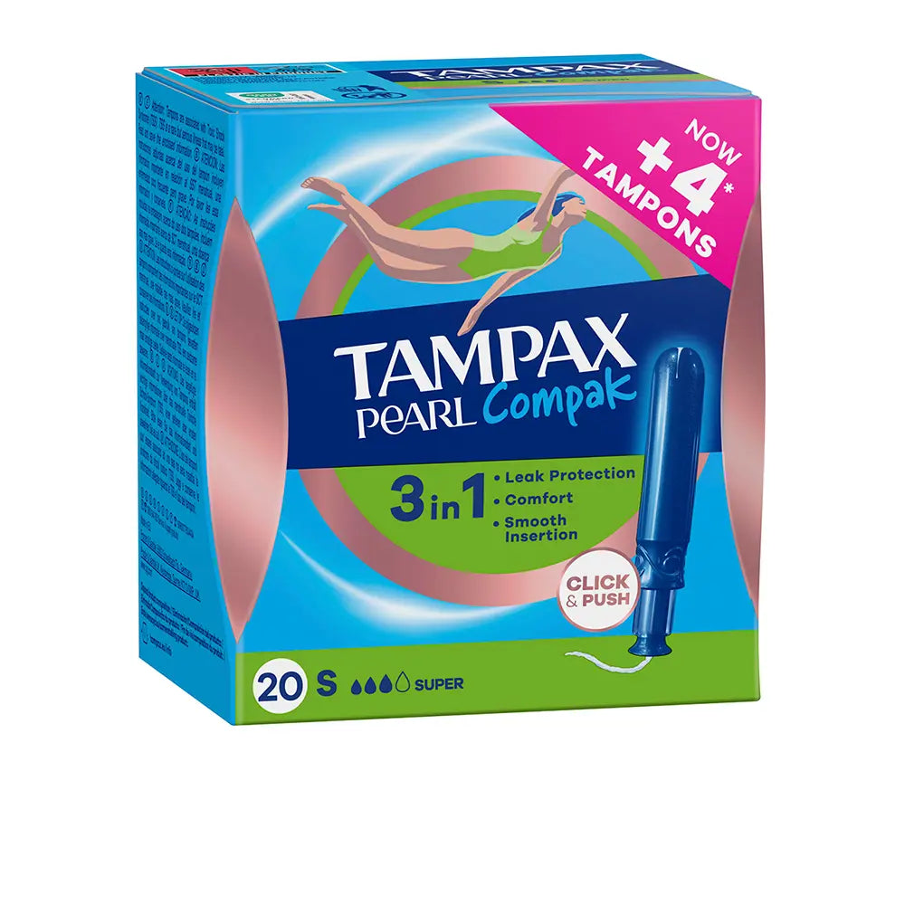 Tampão super TAMPAX PEARL COMPAK 20 unidades
