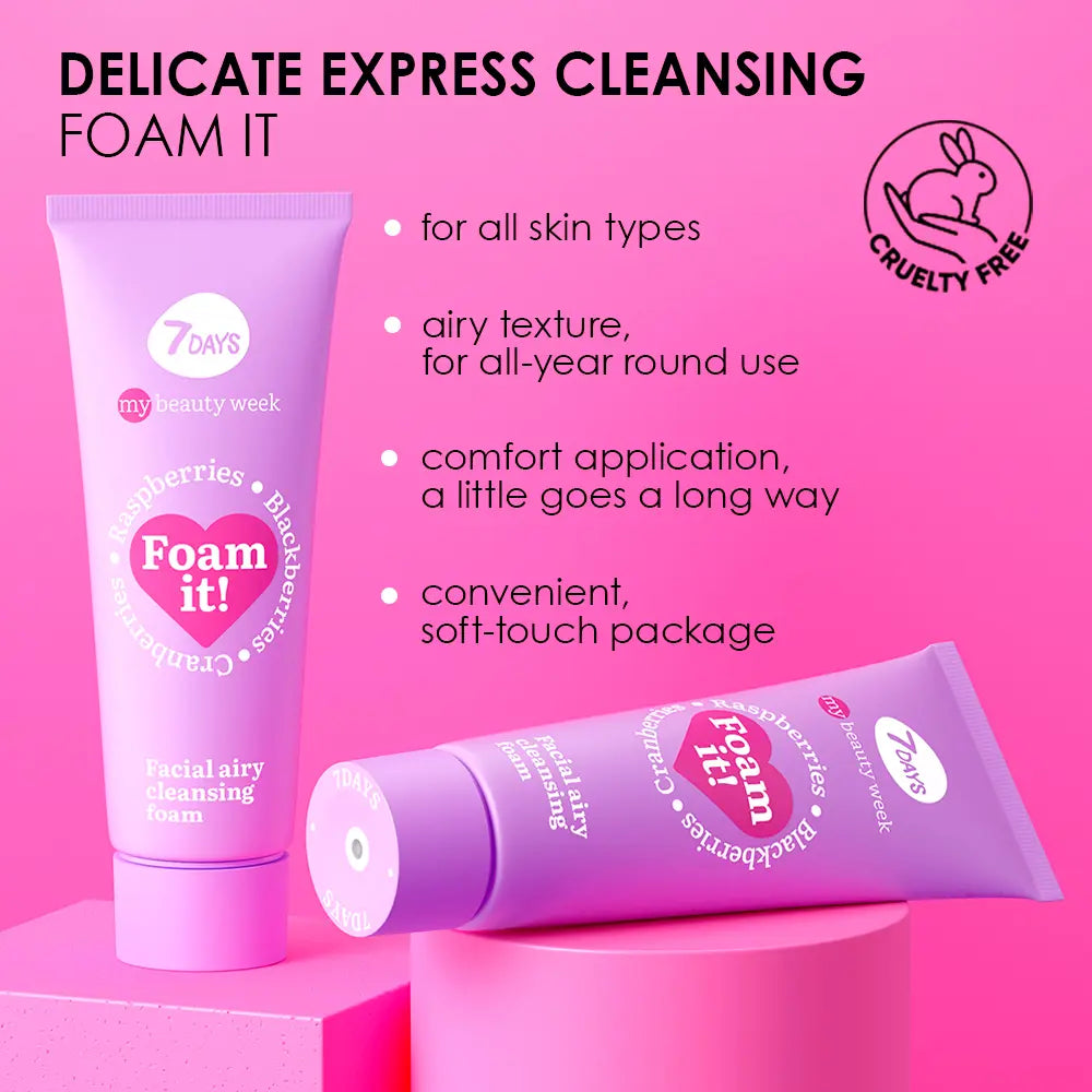 7DAYS-ESPUMA! espuma de limpeza facial 80 ml-DrShampoo - Perfumaria e Cosmética