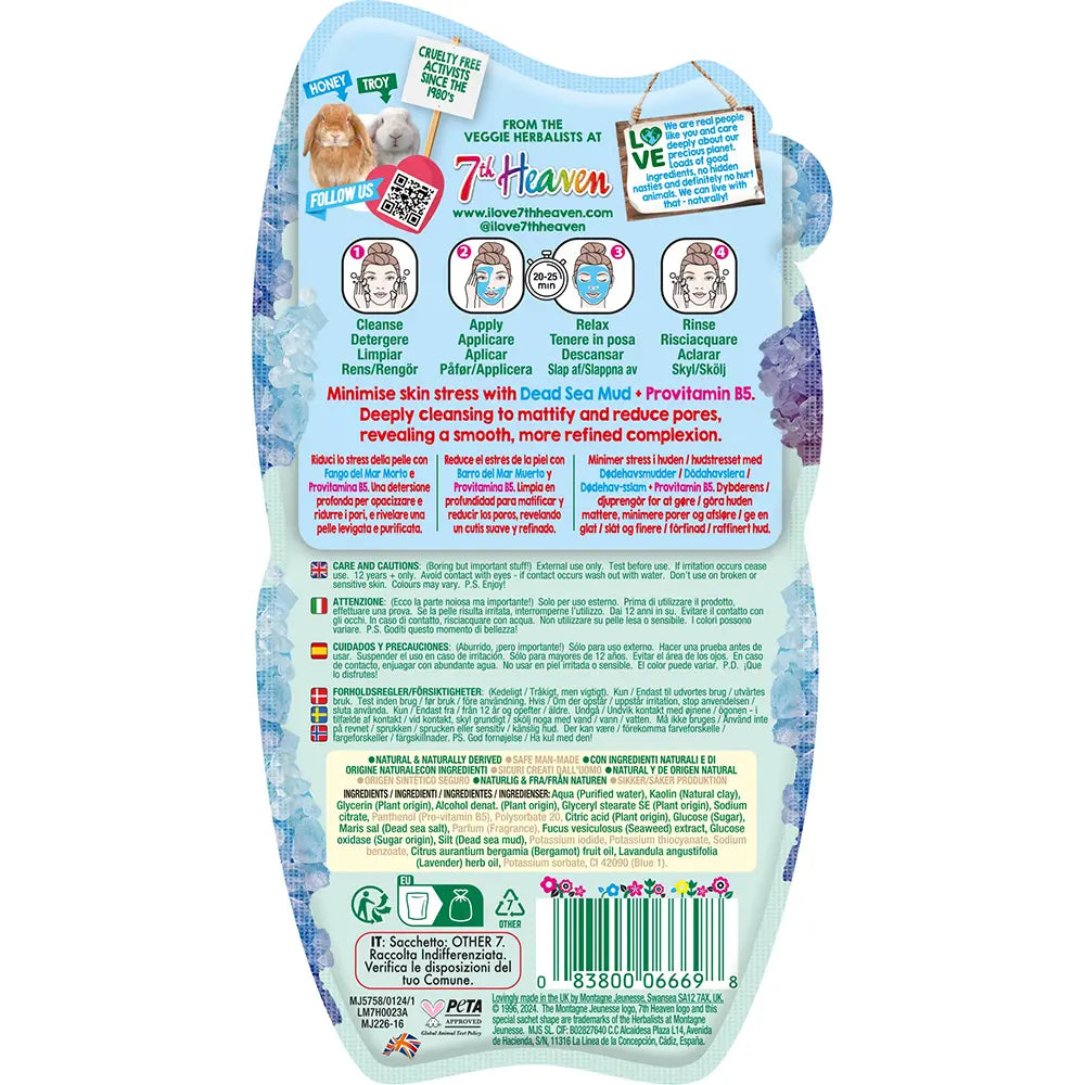7TH HEAVEN-MÁSCARA DE MUD PARA POROS PERFEITOS DO MAR MORTO 15 g.-DrShampoo - Perfumaria e Cosmética