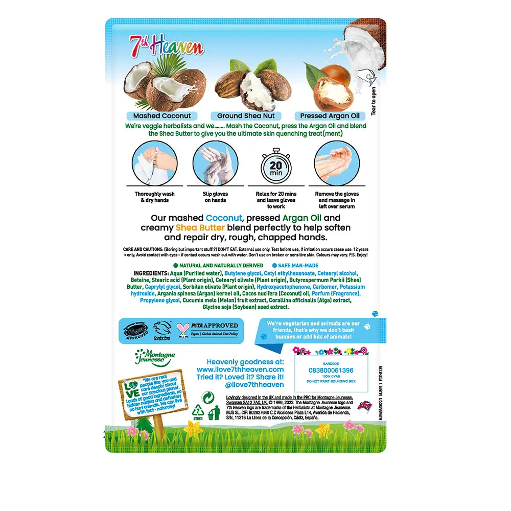7TH HEAVEN-Máscara de mão COCONUT 1ud-DrShampoo - Perfumaria e Cosmética