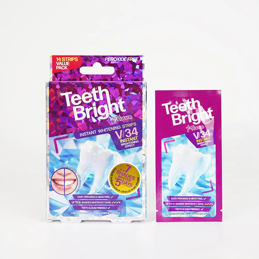 7TH HEAVEN-TEETH BRIGHT tiras branqueadoras dentais 14 unidades.-DrShampoo - Perfumaria e Cosmética