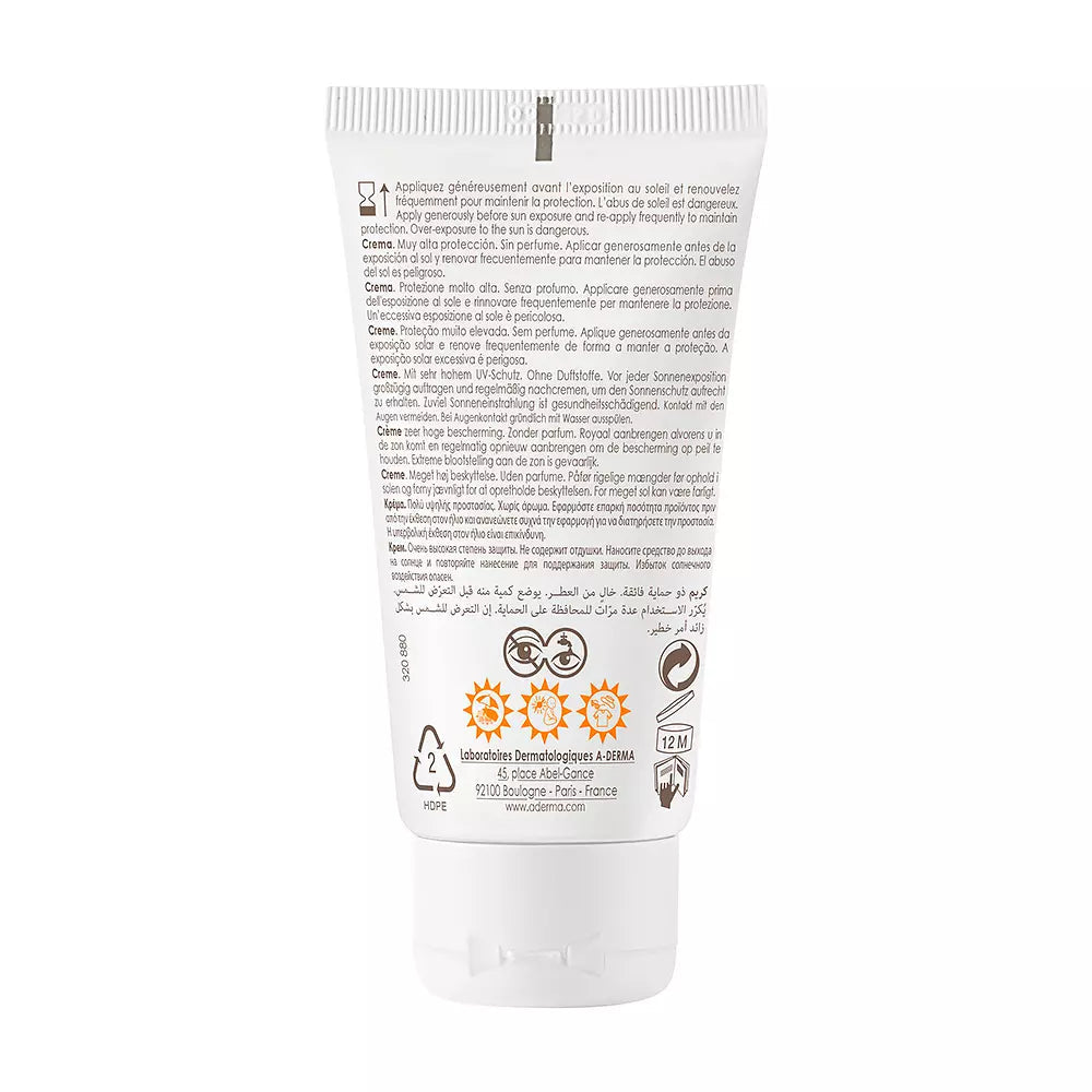 A-DERMA-Aderma Protect Creme Sem Fragrância Spf50+ 40ml-DrShampoo - Perfumaria e Cosmética