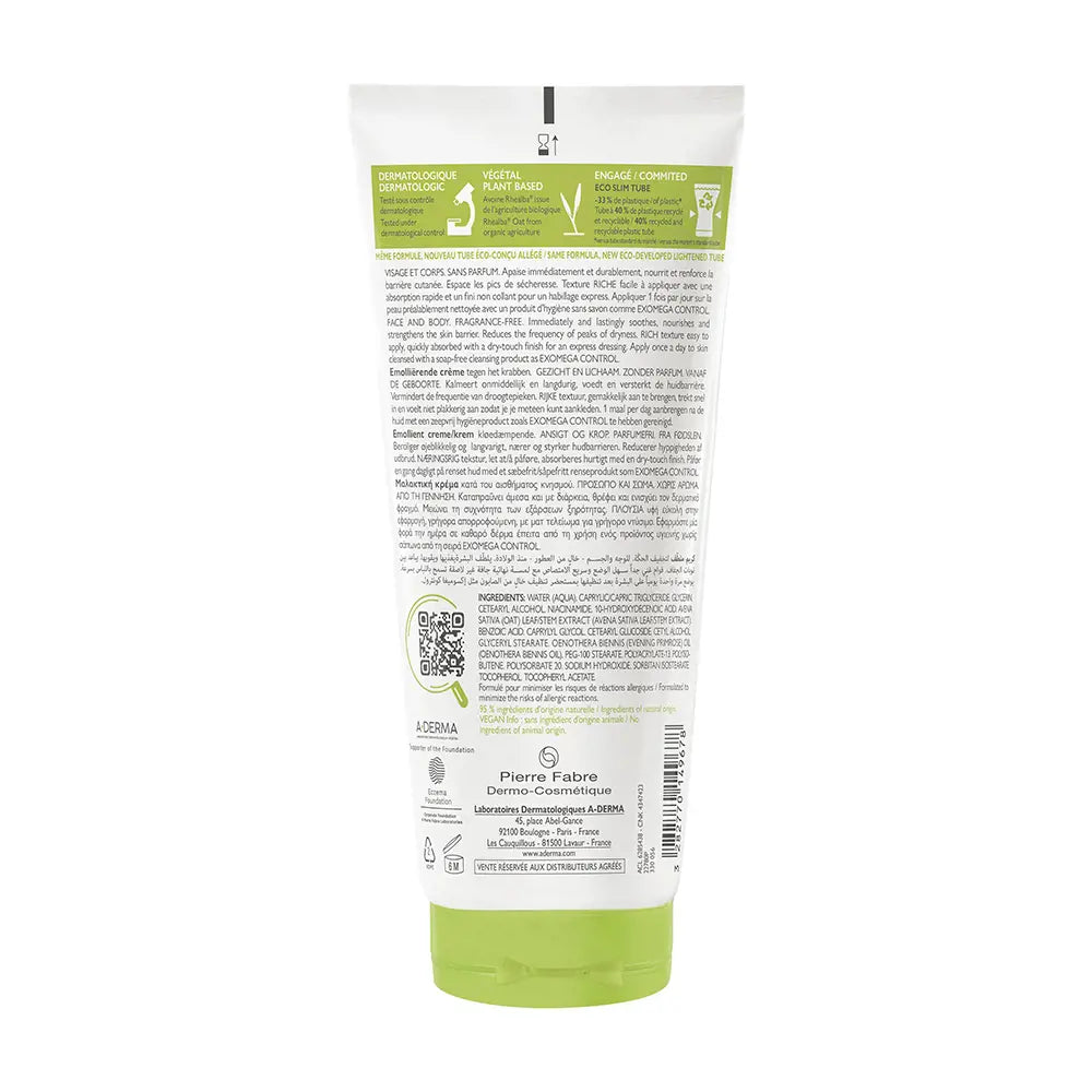 A-DERMA-EXOMEGA CONTROL creme emoliente 200 ml-DrShampoo - Perfumaria e Cosmética