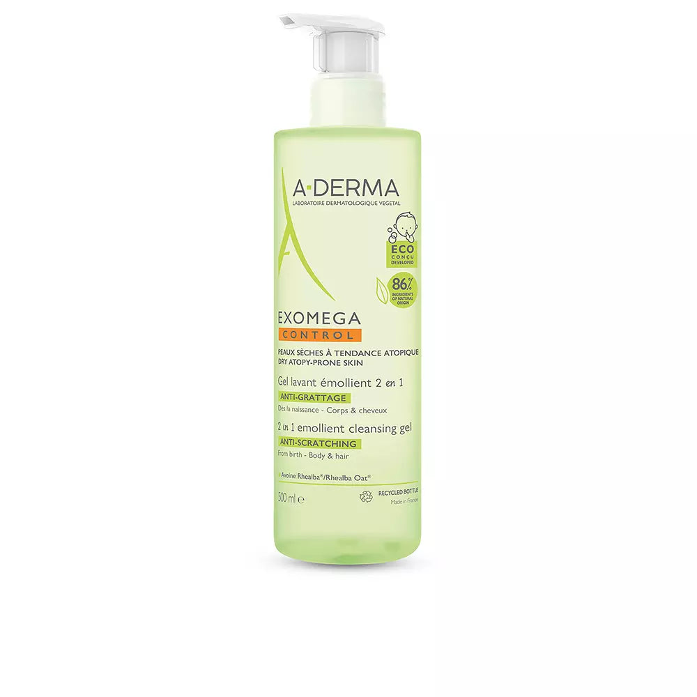 A-DERMA-EXOMEGA CONTROL gel de limpeza emoliente 2 em 1 500 ml-DrShampoo - Perfumaria e Cosmética