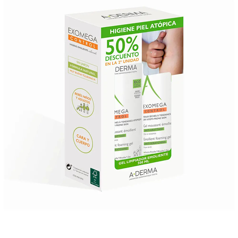 A-DERMA-GEL ESPUMOSO EMOLIENTE EXOMEGA CONTROL LOTE 2 pz.-DrShampoo - Perfumaria e Cosmética