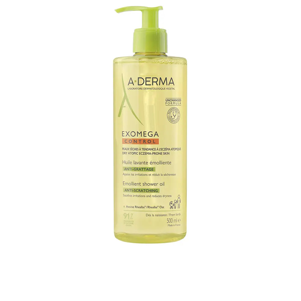 A-DERMA-Óleo de banho emoliente EXOMEGA CONTROL 500 ml-DrShampoo - Perfumaria e Cosmética