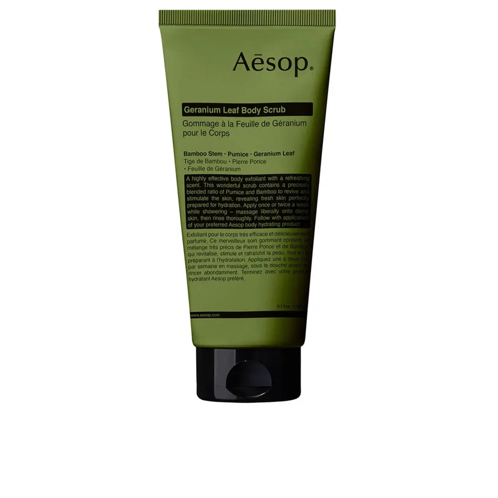 AESOP-esfoliante corporal de folha de gerânio 180 ml-DrShampoo - Perfumaria e Cosmética