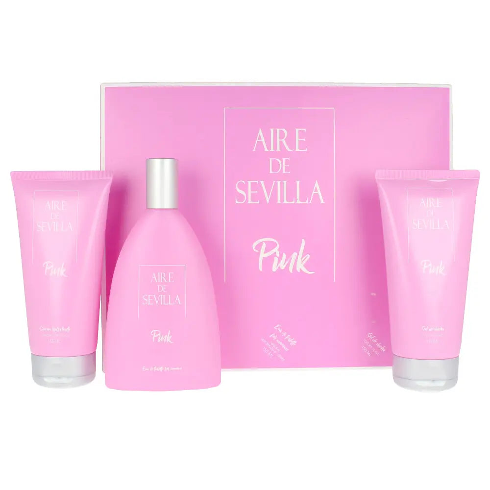 AIRE SEVILLA-CONJUNTO ROSA AIRE DE SEVILLA 3 pz-DrShampoo - Perfumaria e Cosmética