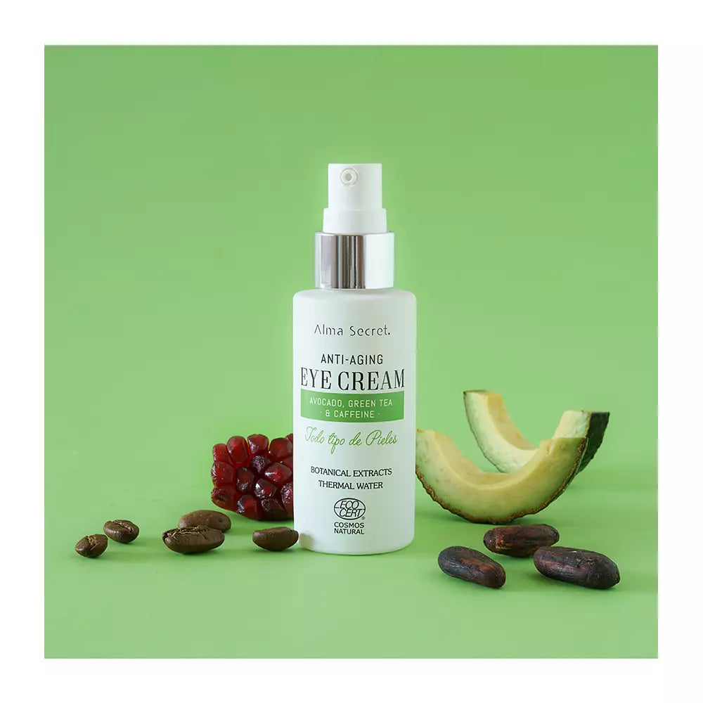 ALMA SECRET-EYE CREAM antienvelhecimento com abacate, chá verde e cafeína botânica-DrShampoo - Perfumaria e Cosmética