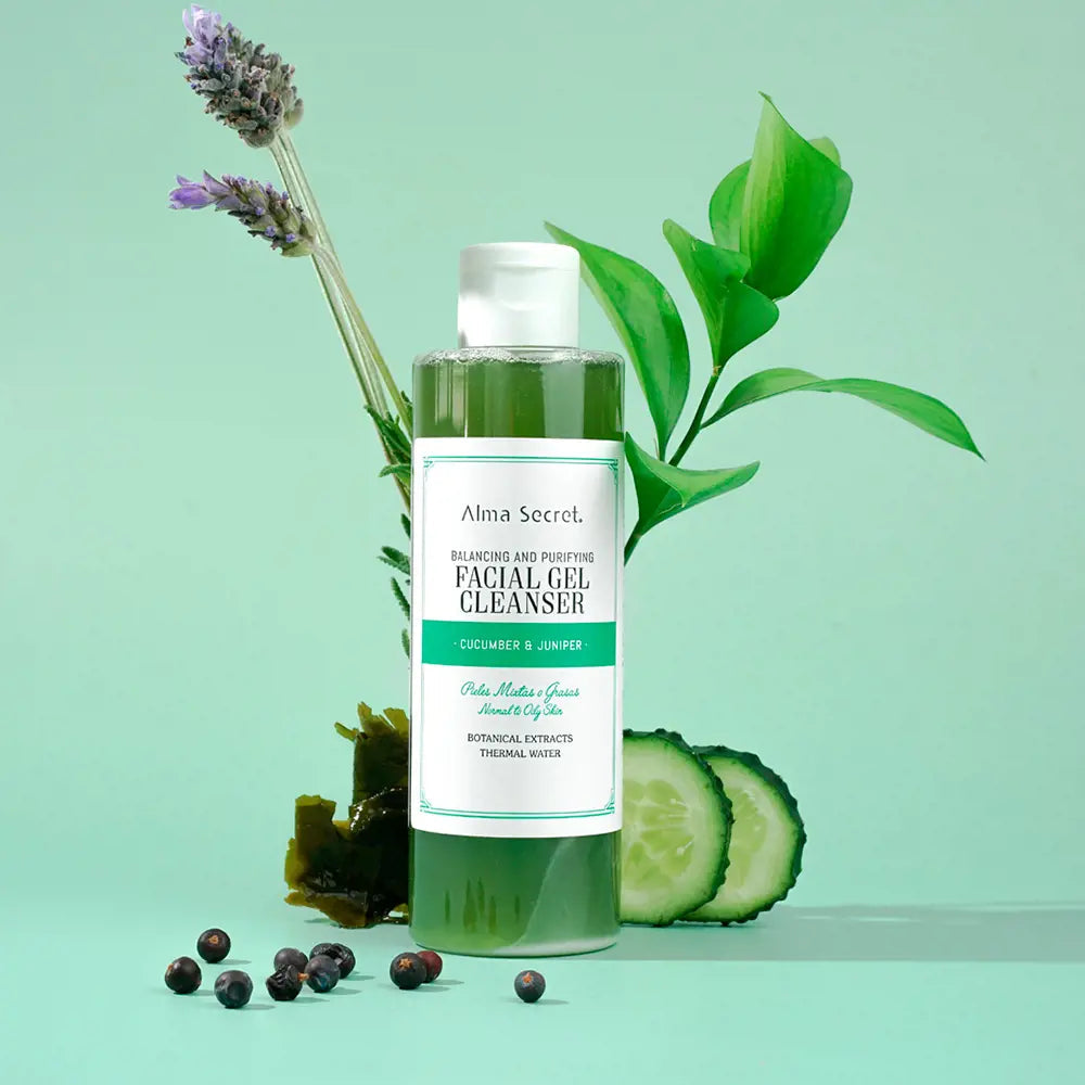 ALMA SECRET-GEL DE LIMPEZA FACIAL equilibrante e purificante pepino zimbro 200 ml-DrShampoo - Perfumaria e Cosmética