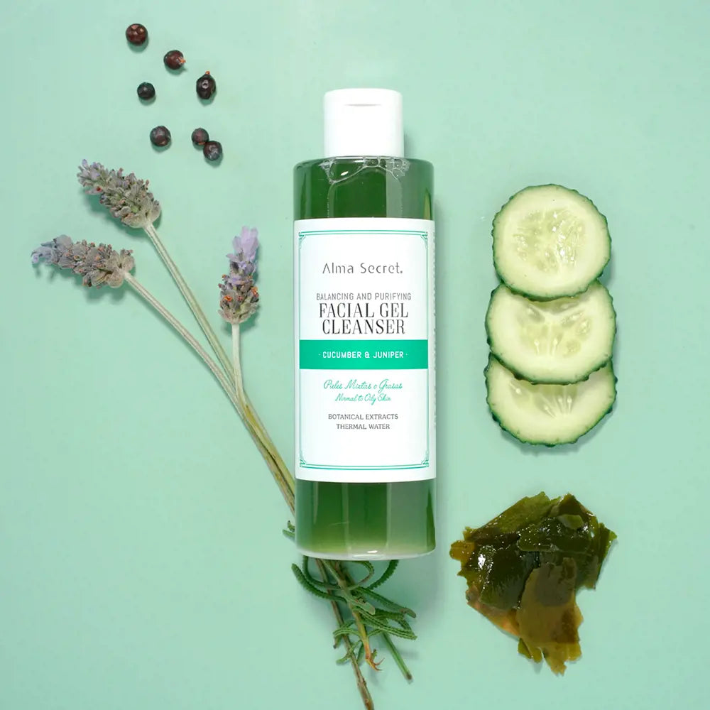 ALMA SECRET-GEL DE LIMPEZA FACIAL equilibrante e purificante pepino zimbro 200 ml-DrShampoo - Perfumaria e Cosmética