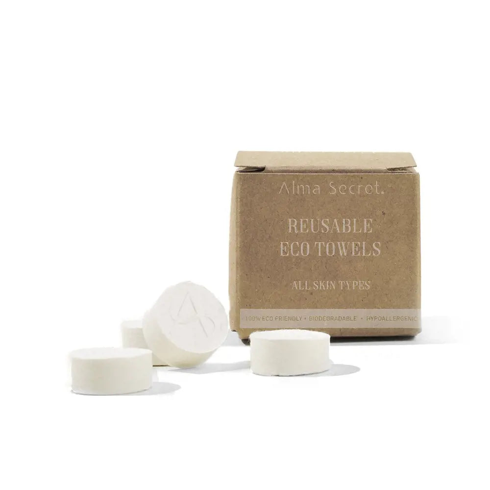 ALMA SECRET-REUSABLE ECO-TOWELS compressed wipes 15 u-DrShampoo - Perfumaria e Cosmética