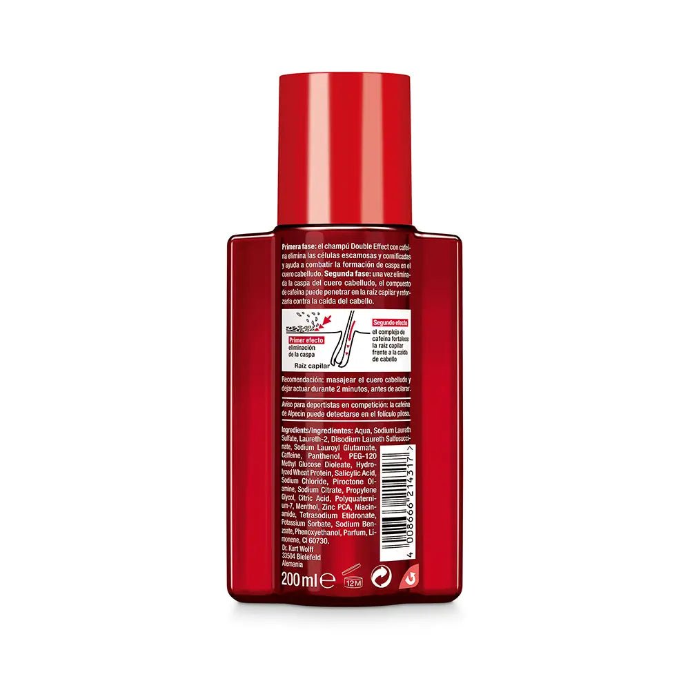 ALPECIN-CHAMPÔ ANTICASPA E ANTIFALHAS DUPLO EFECTO CAFÉ 200 ml.-DrShampoo - Perfumaria e Cosmética
