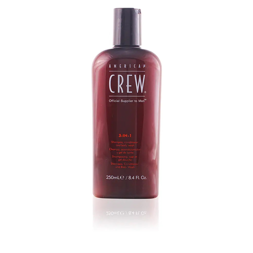 AMERICAN CREW-Crew 3 em 1 shampoo, condicionador e sabonete líquido 250 ml-DrShampoo - Perfumaria e Cosmética