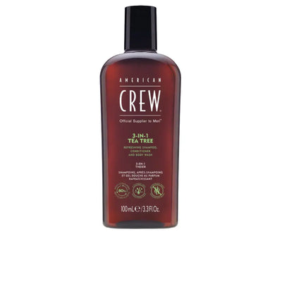 AMERICAN CREW-Shampoo, condicionador e sabonete líquido 3 em 1 com óleo de melaleuca (100 ml)-DrShampoo - Perfumaria e Cosmética