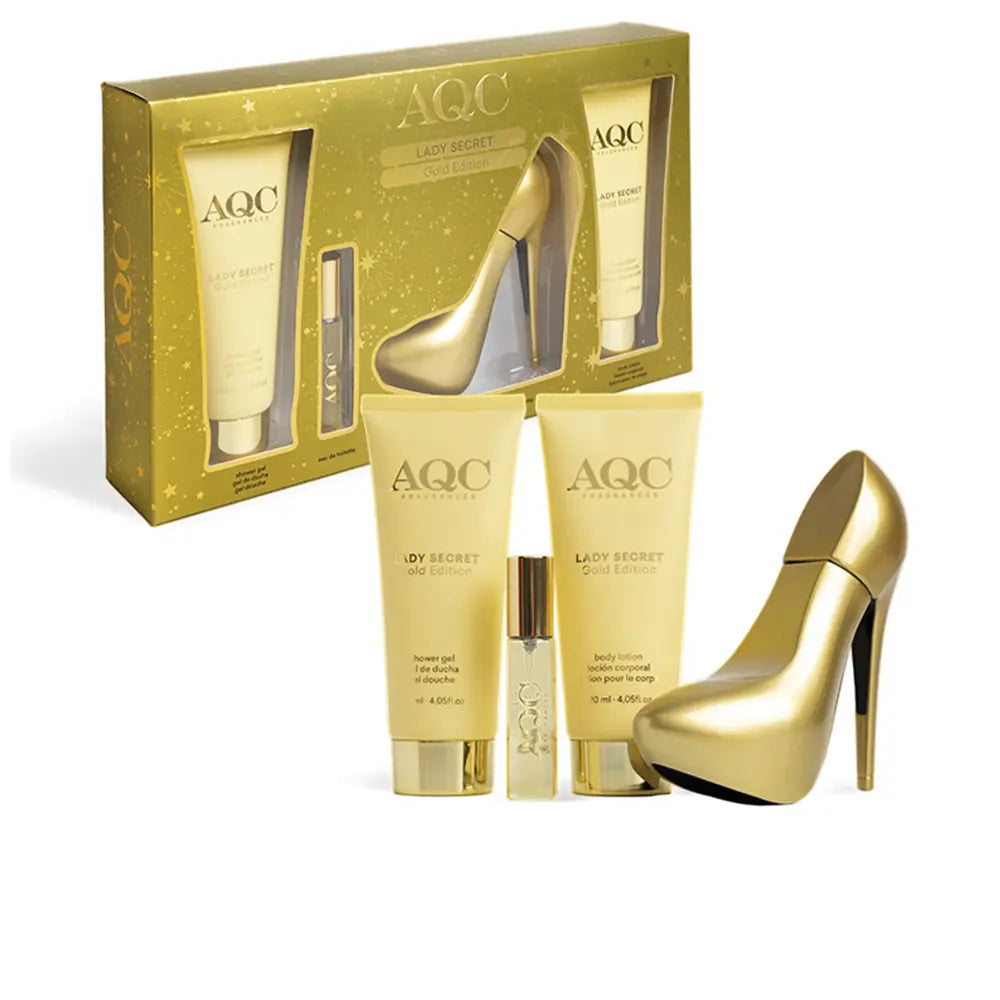 AQC FRAGRANCES-LADY SECRET GOLD EDITION CASE 4 pcs.-DrShampoo - Perfumaria e Cosmética
