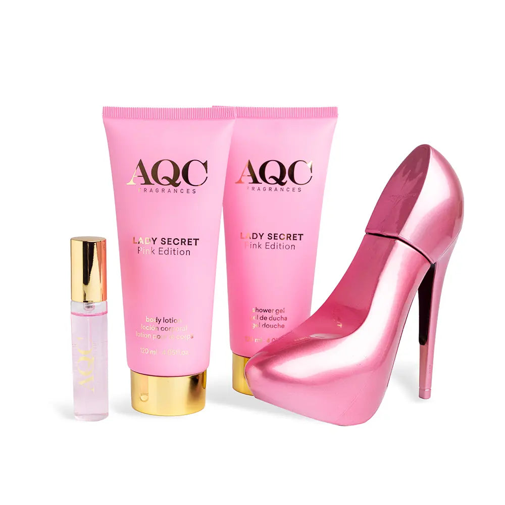 AQC FRAGRANCES-LADY SECRET PINK EDITION CASE 4 pcs.-DrShampoo - Perfumaria e Cosmética