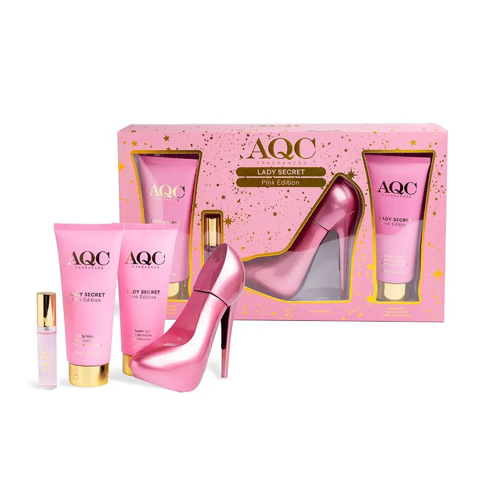 AQC FRAGRANCES-LADY SECRET PINK EDITION CASE 4 pcs.-DrShampoo - Perfumaria e Cosmética