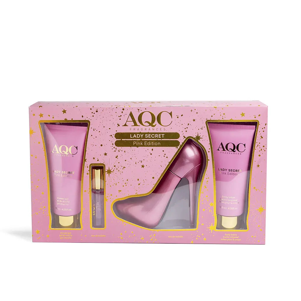 AQC FRAGRANCES-LADY SECRET PINK EDITION CASE 4 pcs.-DrShampoo - Perfumaria e Cosmética
