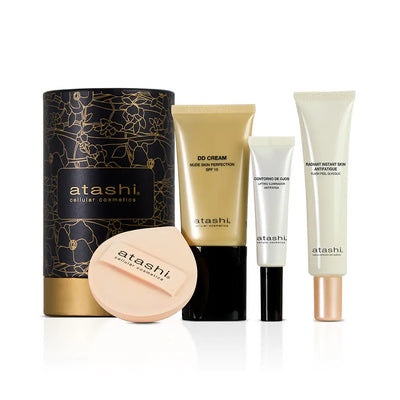ATASHI-Kit Ritual de Efeito Facial Perfeito Sem Maquiagem com 4 peças-DrShampoo - Perfumaria e Cosmética