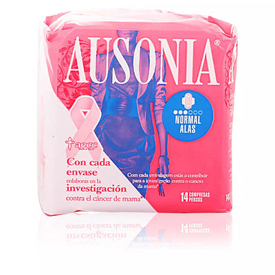 AUSONIA-Almofadas normais AUSONIA com asas 14 unidades-DrShampoo - Perfumaria e Cosmética