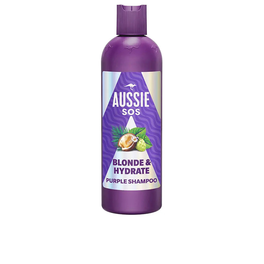 AUSSIE-AUSSIE SOS BLONDE HYDRATE shampoo roxo 300 ml.-DrShampoo - Perfumaria e Cosmética