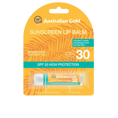 AUSTRALIAN GOLD-BÁLSAMO LABIAL FPS30 #óleo de coco 4,2 gr-DrShampoo - Perfumaria e Cosmética