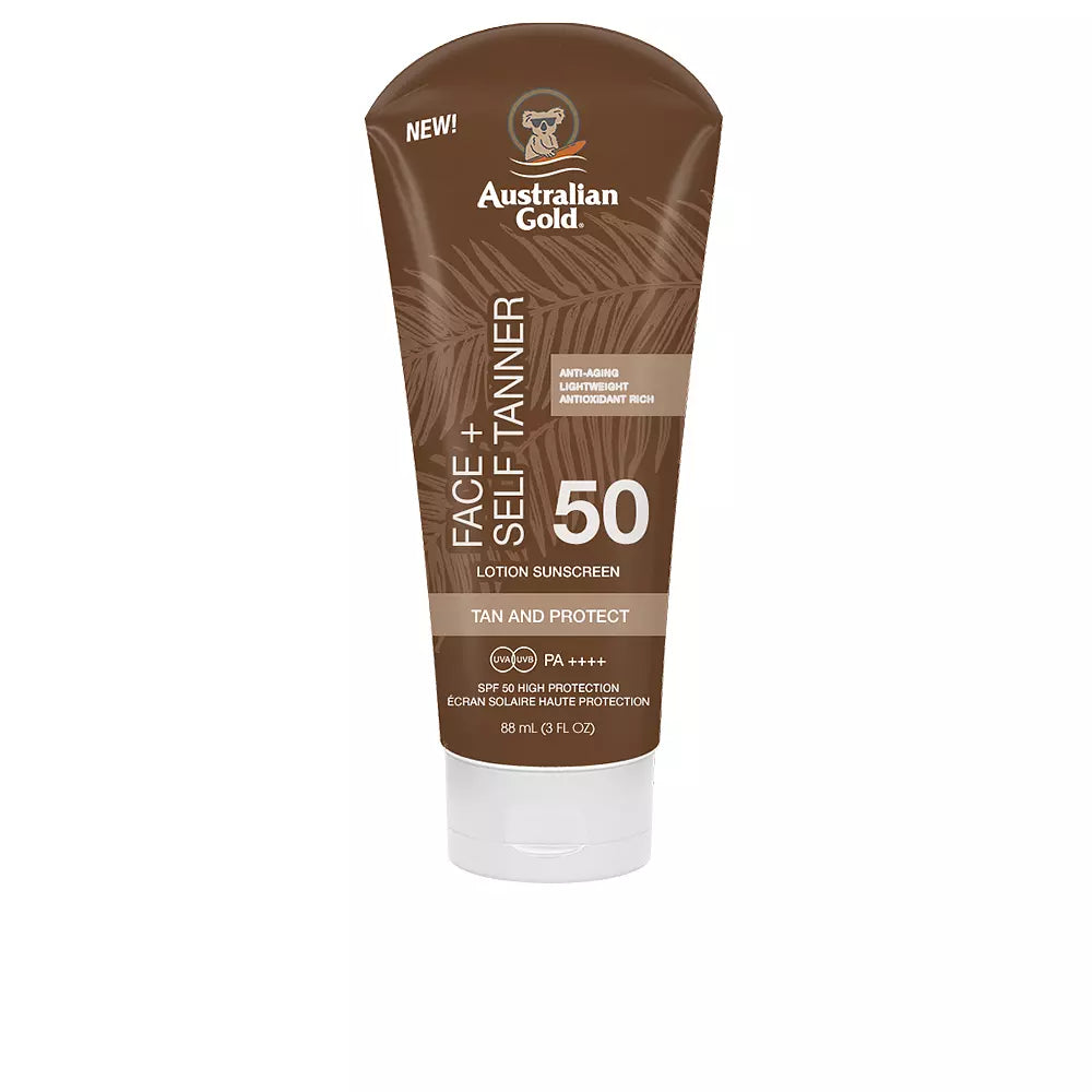 AUSTRALIAN GOLD-FACE SELF TANNER protetor solar SPF50 88 ml-DrShampoo - Perfumaria e Cosmética