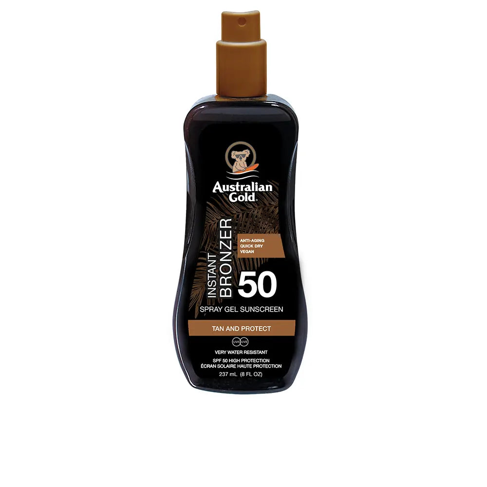 AUSTRALIAN GOLD-SPRAY GEL PROTETOR SOLAR FPS50 com bronzeador instantâneo 237 ml.-DrShampoo - Perfumaria e Cosmética
