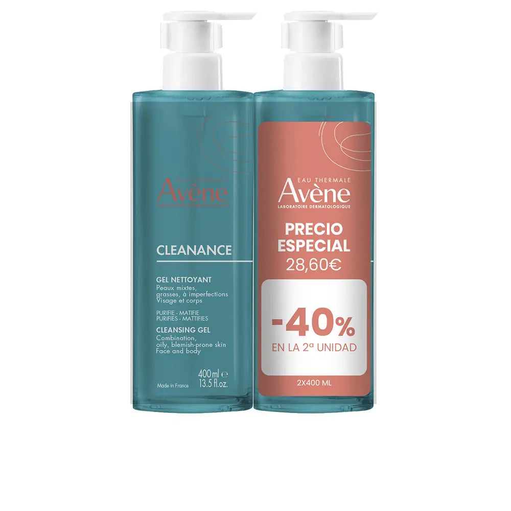 AVENE-GEL DE LIMPEZA CLEANANCE “PVP €28,60” embalagem 2 x 400 ml.-DrShampoo - Perfumaria e Cosmética