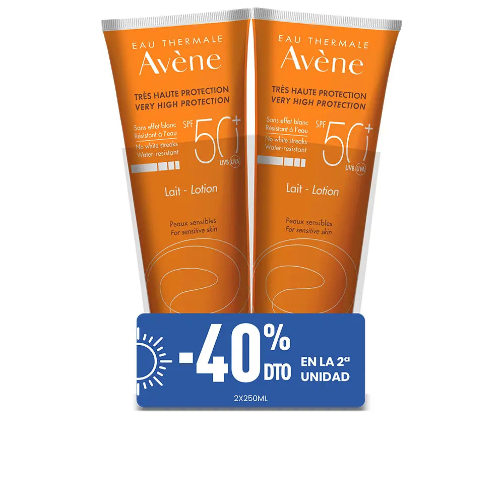 AVENE-SOLAIRE LEITE FPS50+ pacote 2 x 250 ml.-DrShampoo - Perfumaria e Cosmética