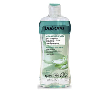 BABARIA-BIFÁSICO REMOVEDOR DE MAQUIAGEM aloe vera água micelar 400 ml-DrShampoo - Perfumaria e Cosmética Imagen principal del producto