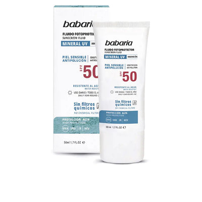 BABARIA-SOLAR MINERAL UV fluido fotoprotetor fácil SPF50 50 ml-DrShampoo - Perfumaria e Cosmética
