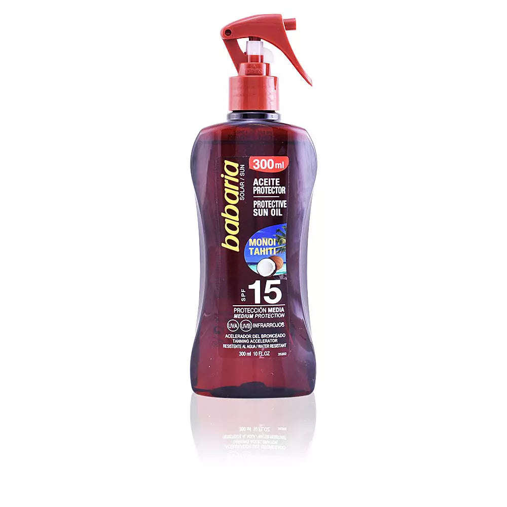 BABARIA-SOLAR OIL MONOI TAHITI pistola SPF15 300 ml-DrShampoo - Perfumaria e Cosmética Imagem principal do produto