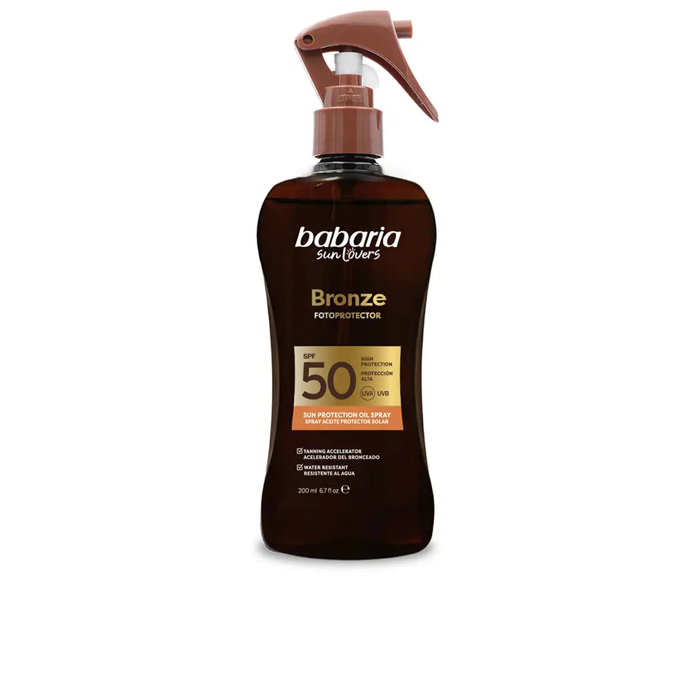 BABARIA-SUN LOVERS BRONZE spray aceite protecor solar SPF50 200 ml-DrShampoo - Perfumaria e Cosmética