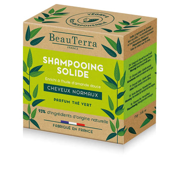 BEAUTERRA-Champô sólido de chá verde 75 gr.-DrShampoo - Perfumaria e Cosmética Imagen principal del producto