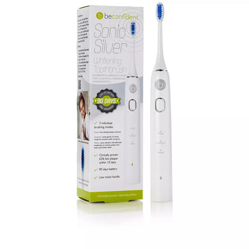 BECONFIDENT-SONIC SILVER escova de dentes branqueadora elétrica branca prateada-DrShampoo - Perfumaria e Cosmética Main image
