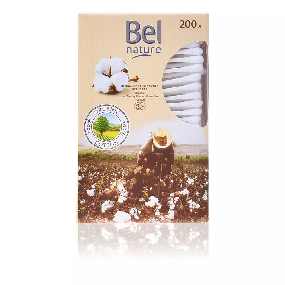 BEL-Cotonetes de algodão orgânico NATURE ECOCERT 200 pz-DrShampoo - Perfumaria e Cosmética