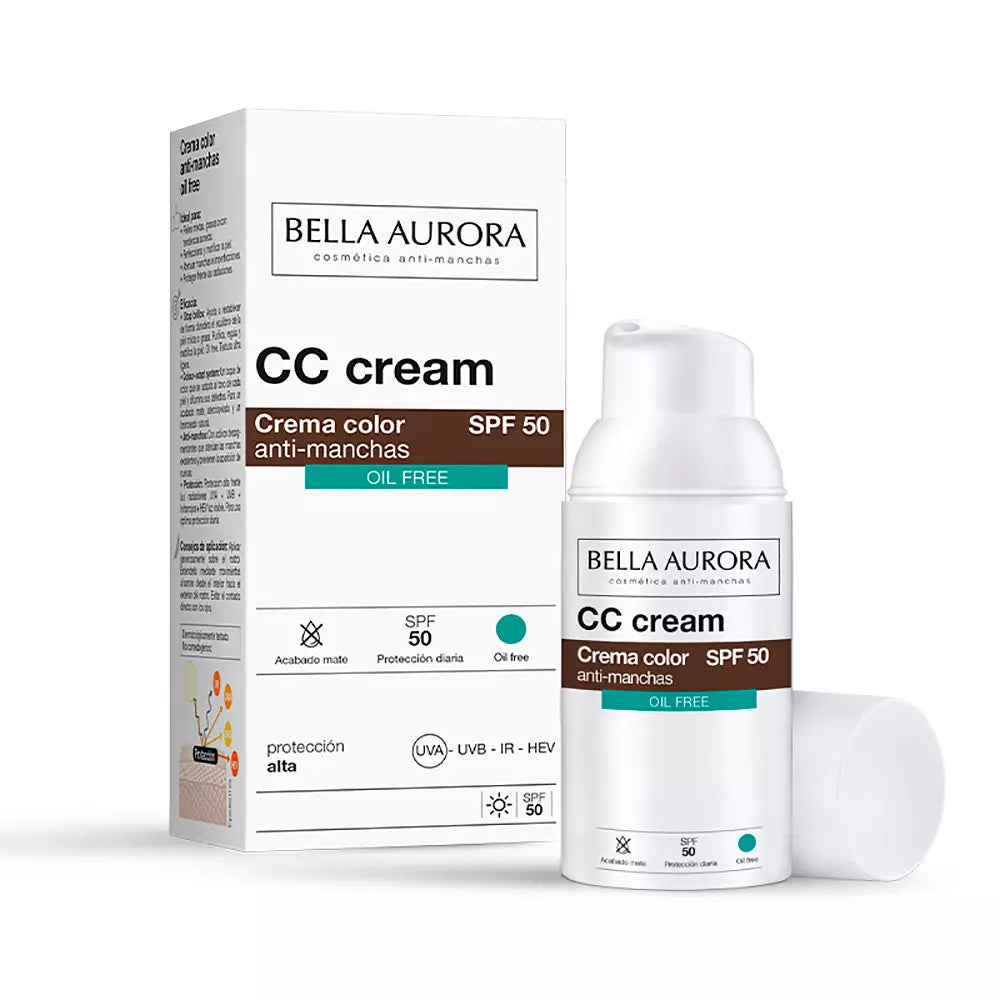 BELLA AURORA-CC CREAM anti-manchas sem óleo SPF50 30 ml-DrShampoo - Perfumaria e Cosmética