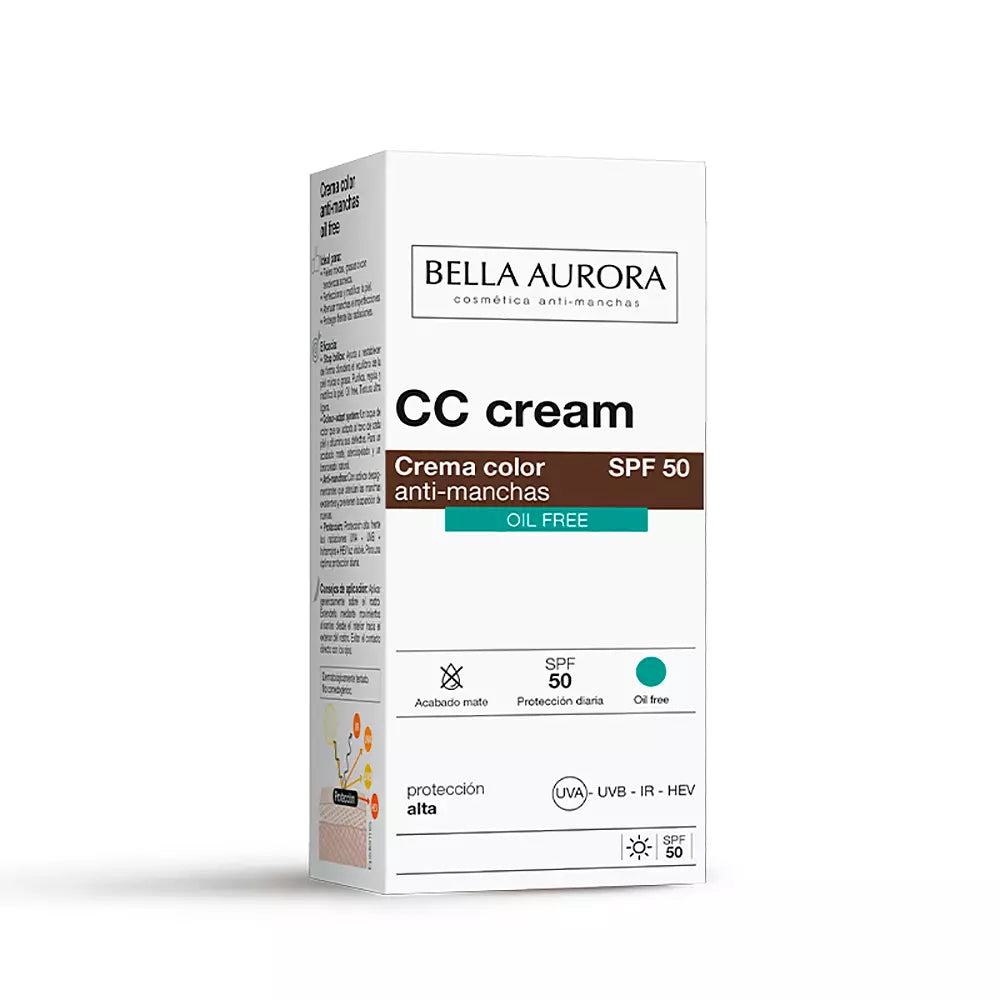BELLA AURORA-CC CREAM anti-manchas sem óleo SPF50 30 ml-DrShampoo - Perfumaria e Cosmética