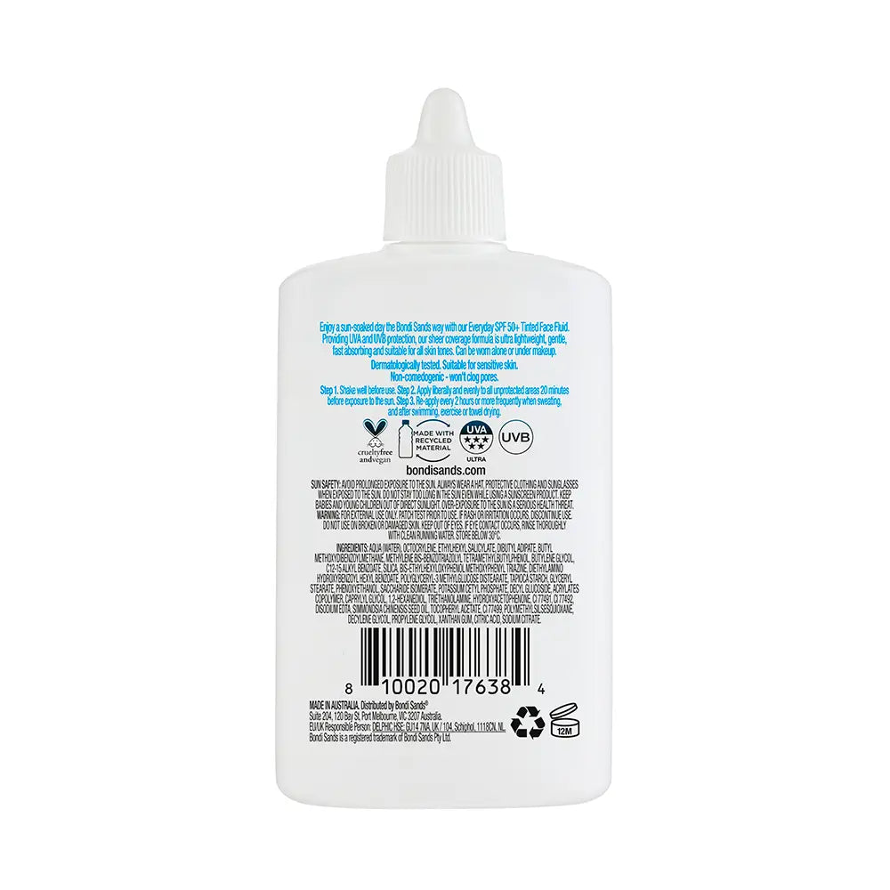 BONDI SANDS-FLUIDO FACIAL TINTADO SEM FRAGRÂNCIA DO DIA A DIA SPF 50+ 50 ml-DrShampoo - Perfumaria e Cosmética