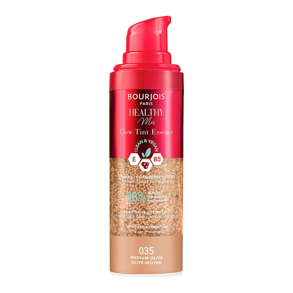 BOURJOIS-Base de maquiagem HEALTHY MIX GLOW TINT ESSENCE nº 040 - Oliva Médio 30 ml-DrShampoo - Perfumaria e Cosmética