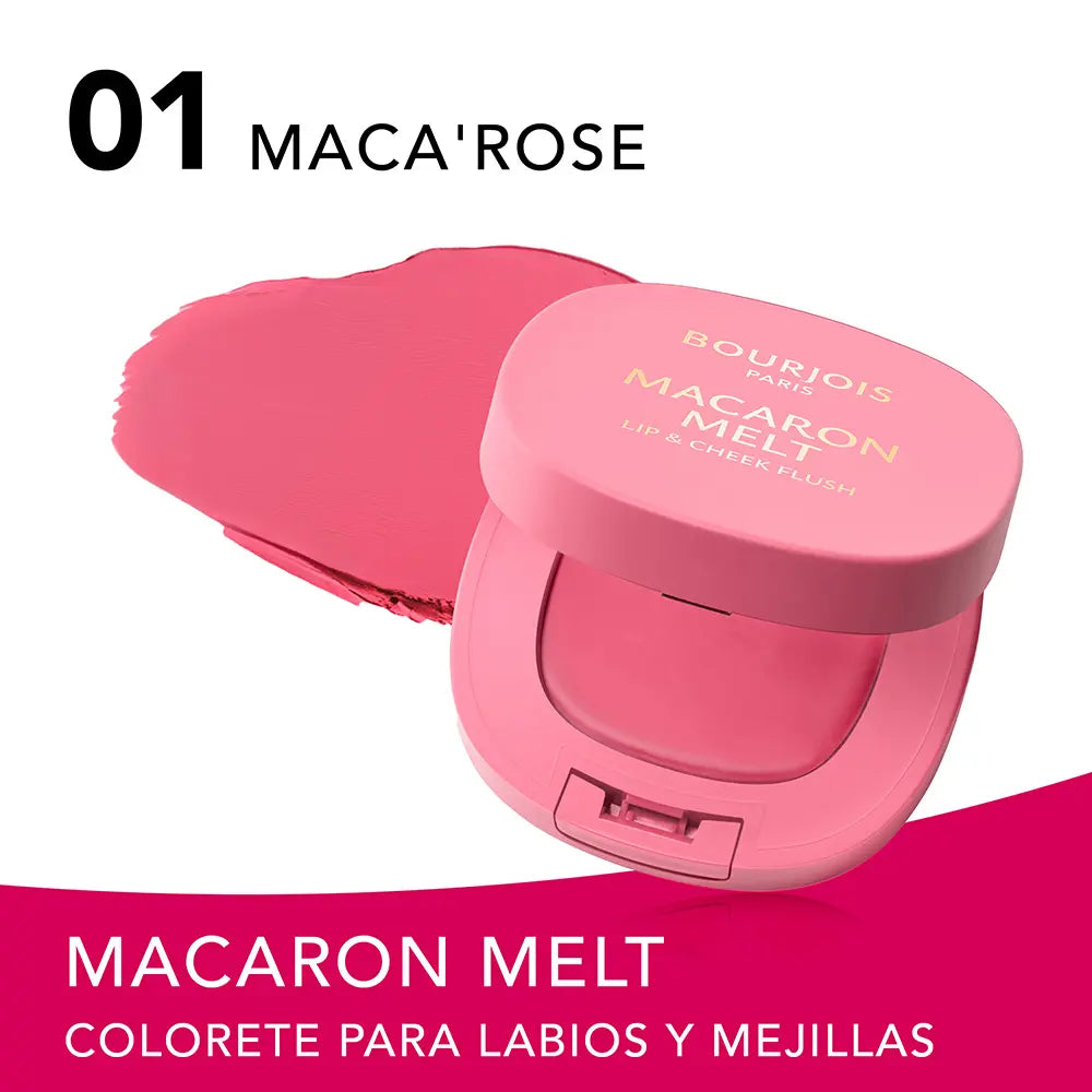 BOURJOIS-MACARON MELT blush para bochechas e lábios 1 Honey Nougat 8 gr.-DrShampoo - Perfumaria e Cosmética