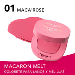 BOURJOIS-MACARON MELT blush para bochechas e lábios 1 Honey Nougat 8 gr.-DrShampoo - Perfumaria e Cosmética