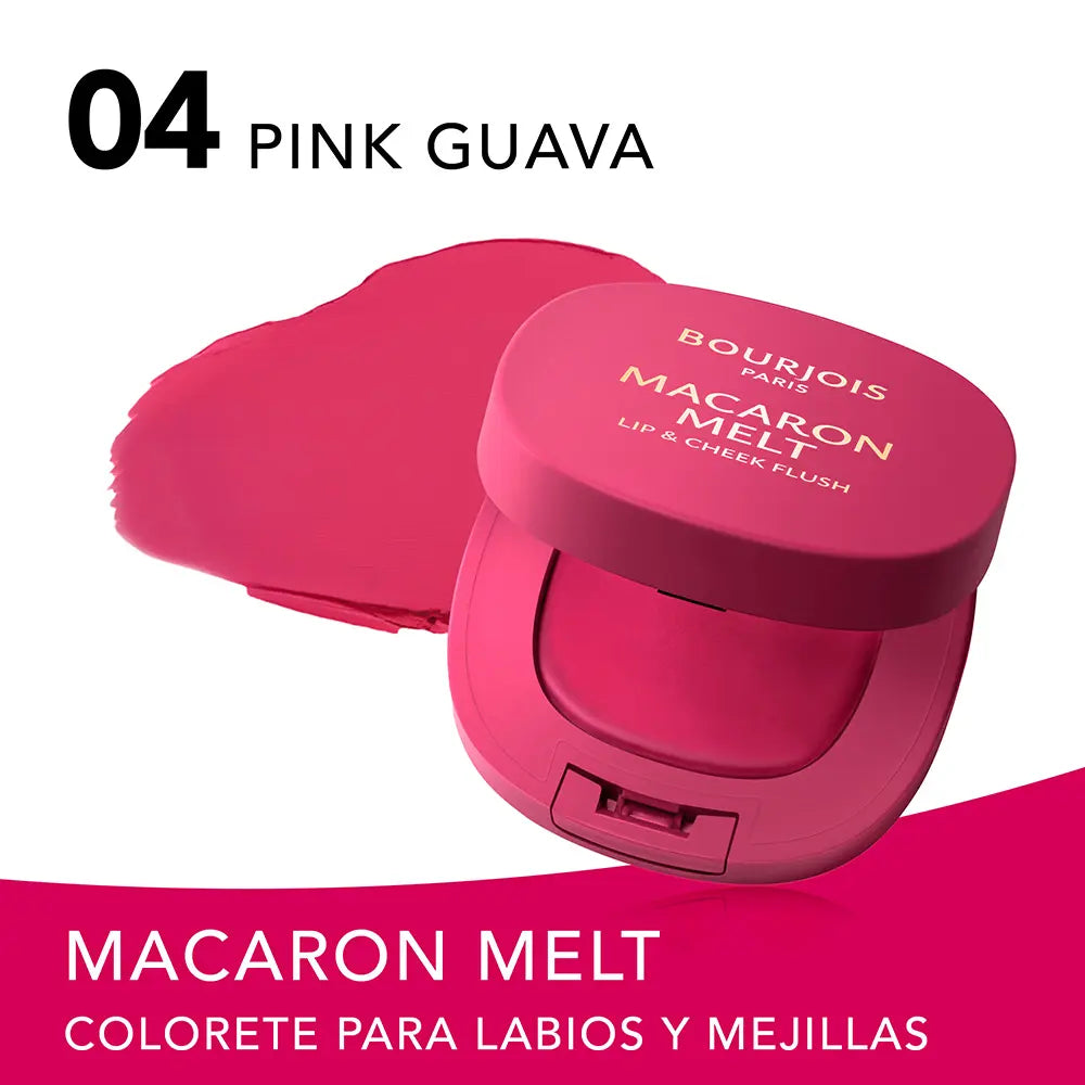 BOURJOIS-MACARON MELT blush para bochechas e lábios 4 Pink Guava 8 gr.-DrShampoo - Perfumaria e Cosmética