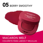 BOURJOIS-MACARON MELT blush para bochechas e lábios 5 Berry Smoothy 8 g.-DrShampoo - Perfumaria e Cosmética