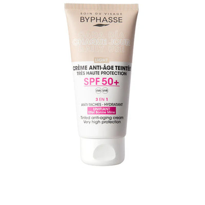 BYPHASSE-CREME FACIAL antienvelhecimento com cor FPS50+ #light 50 ml-DrShampoo - Perfumaria e Cosmética