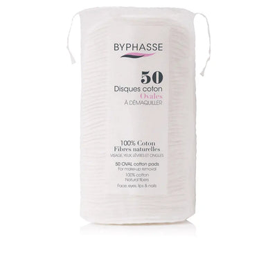 BYPHASSE-Desmaquilhante oval COTTON DISCS 50 u-DrShampoo - Perfumaria e Cosmética