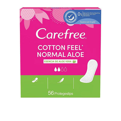 CAREFREE-Protetor CAREFREE NORMAL ALOE algodão 56ud-DrShampoo - Perfumaria e Cosmética