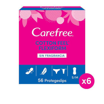 CAREFREE-Protetor de algodão CAREFREE FLEXIFORM sem fragrância 56 ud-DrShampoo - Perfumaria e Cosmética Imagem principal do produto